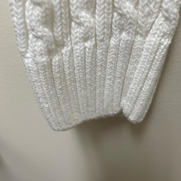 Quarter zipVintage white cotton knit sweater - Picture 4 of 6